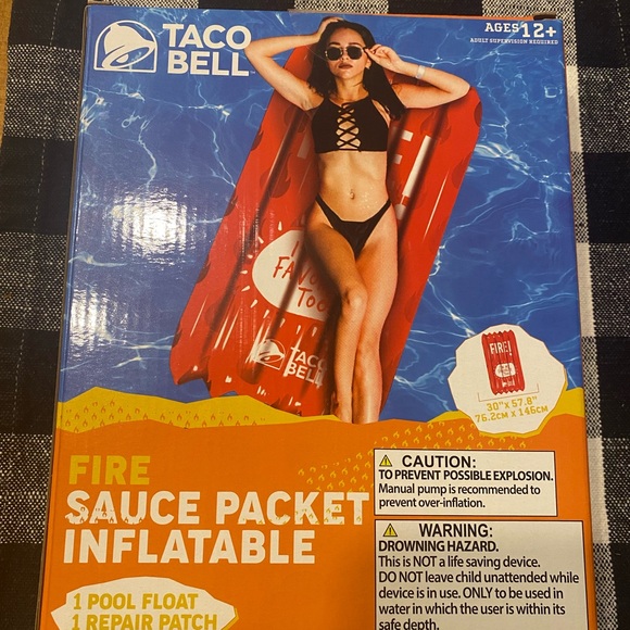 Taco Bell Fire Inflatable Pool Float Beach Lounge NIB - Picture 2 of 4